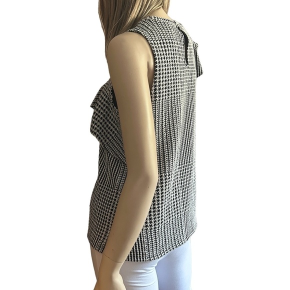 Anthropologie Dolan Ruffled Asymmetrical Houndstooth Top Blouse Shirt Tank - Picture 9 of 15